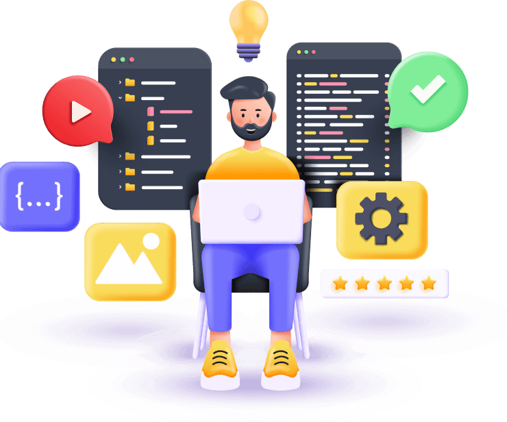 laptop with men vector